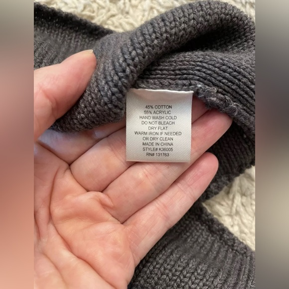 KNITTED DOVE gray grey short sleeve button front sweater dress Small S 4 - Picture 3 of 4